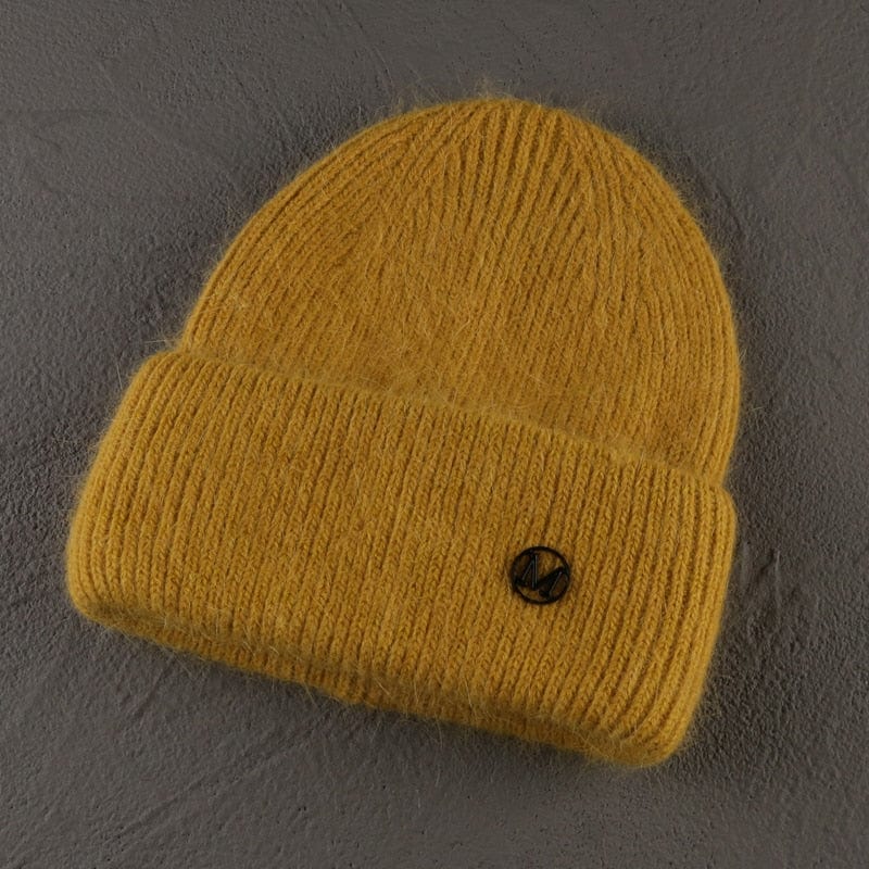 Rabbit Fur Beanies Soft Warm Fluffy  Winter Hat for Women Angora Knitted Hat  Skullies Beanies Female Bonnet Woman Knit Cap