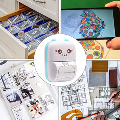 Mini Pocket Printer, Wireless BT Connection Thermal Printer For Photos Receipts Notes Memo Label Portable Inkless Gift Printer