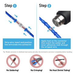 Wire Connectors Heat Shrink Solder Butt Insulated Connectors Solder Connector Kit Automotive Marine