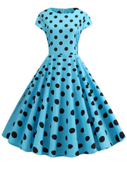 2022 Women Summer Dress Vintage Floral Print Rockabilly Dress Robe Femme Sundress Vestidos Polka Dot Party Dress