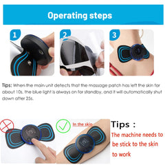 LCD Display EMS Neck Massage Electric Massager Cervical Neck Back Patch 8 Mode Pulse Muscle Stimulator Portable Relief Pain