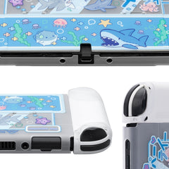 GeekShare Shark Party Hard Shell Transparent Split Joy-con Protective Cover Case For Nintendo Switch OLED Lite Shell