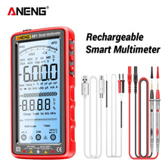 Digital Multimeter Professional, ANENG 681 Rechargeable Non-contact Voltage,Tester AC/DC  LCD Screen Current Tester