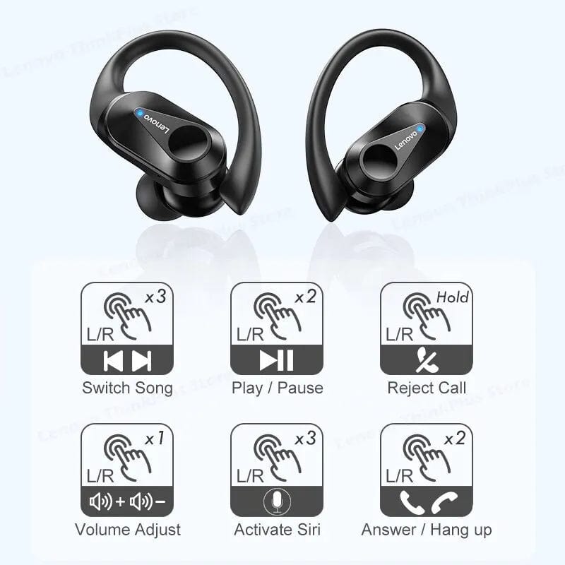 Lenovo LP75 Bluetooth 5.3 Earbuds TWS Wireless Sport Headphones LED Digital Display HiFi Stereo Noise Reduction Gaming Earbuds