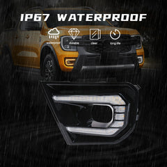 Ford Ranger 2022 2023 Wildtrak XLT Sport Platinum LED Daytime Running Lights Car Front Bumper Driving Daylights Auto 12V