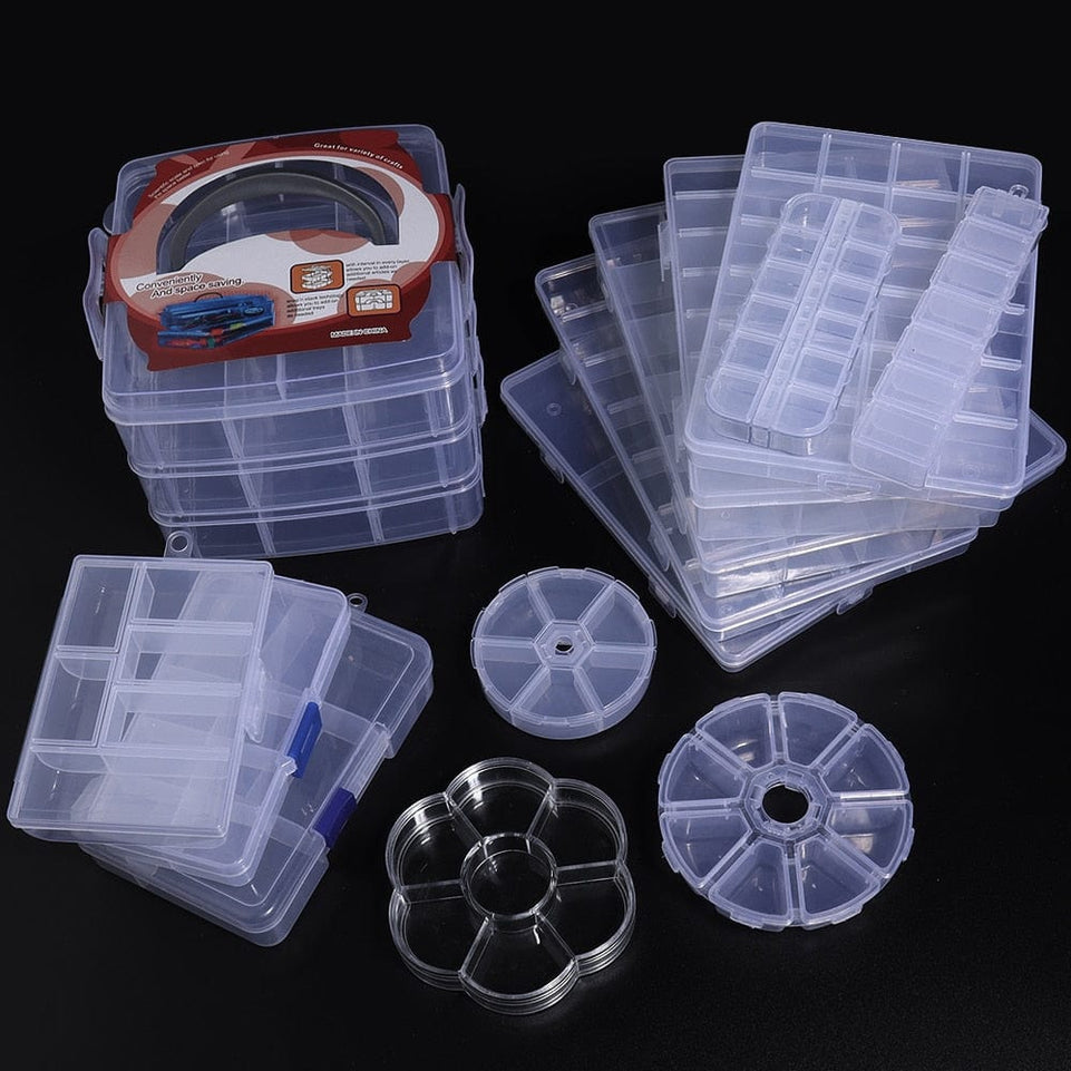 Plastic Jewelry Boxes Plastic Tool Box Adjustable Craft Organizer Storage Beads Bracelet Jewelry Boxes Packaging