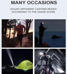 9 Led Strong Headlamp USB Rechargeable Motion Sensor Headlight Portable Fishing Camping Outdoor Head Lamp Work Flashlight