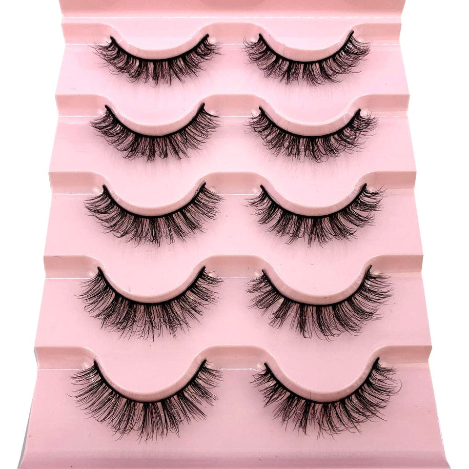 2023 New 5 pairs natural false eyelashes fake lashes long makeup 3d mink lashes eyelash extension mink eyelashes short eyelashes