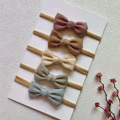 5Pcs/Set Baby Headband Bows For Girls Headbands Children Elastic Hair Bands New Born Hairband Soft Toddler Cute Accessories