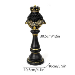 NORTHEUINS Resin Retro International Chess Figurine for Interior King Knight Sculpture Home Desktop Decor Living Room Decoration