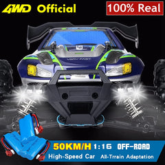 4WD 1:16 80KM/H Super Brushless 50KM/H Brushed RC Car 4x4 Off Road Remote Control High Speed Drift Monster Truck Toy  Kids Adult