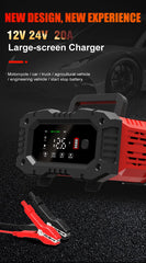 Battery Charger 12V/24V Smart Charger Lithium AGM GEL Lead-Acid LiFePO4 Battery Chargers