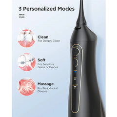 Water Flossers Teeth Cleaner Oral Irrigator Rechargeable Portable Dental 3 Modes Water Tank for Teeth 300ML Waterproof