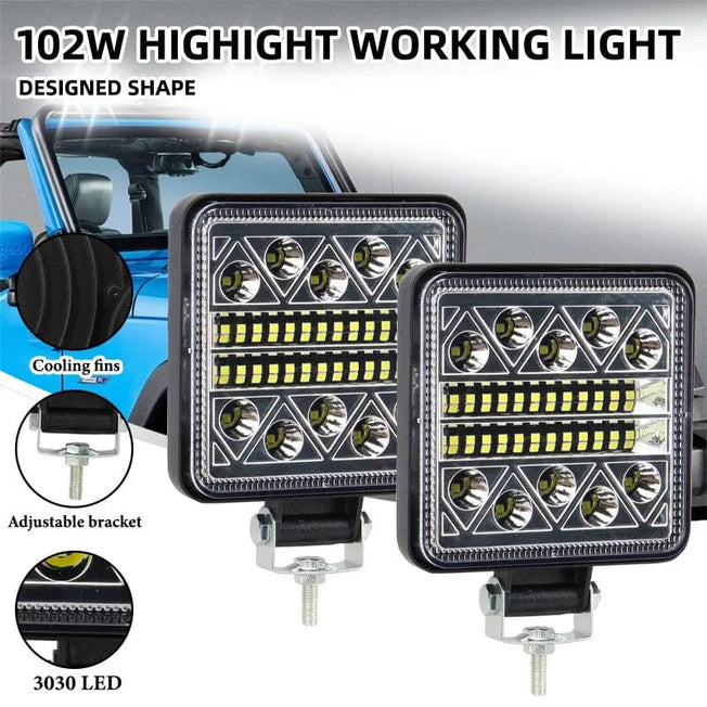 102W Work Light Headlight Led Bar LED Light bar Spotlight Off road LED 3030 LED 34SMD for Tractor Truck Driving Fog Lamp