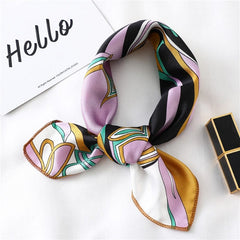 2022 New Women Silk Scarf Square Foulard Lady's Neck Hair Scarves Design Printed Head Kerchief Fashion Girl  Scarfs