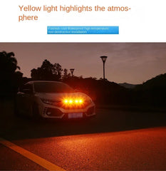 Universal Car Front LED Grill Lights Smoked Amber White 4LED Grill Light Eagle Eye Lamp for Off Road Trunk SUV Ford Toyota