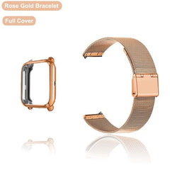 2in1 Wrist Strap for Amazfit Bip U Pro Case Correa Metal Bracelet for Amazfit GTS 4 3 2 mini Bip U Band Screen Protector Belt