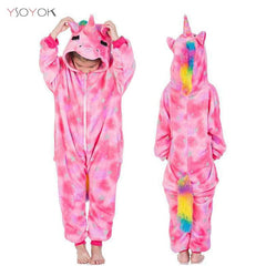 Kigurumi Children Winter Sleepwear Kids Unicorn Panda Pajama sets Baby Girls Boys Panda Licorne Onesies for 4 6 8 10 12 Years