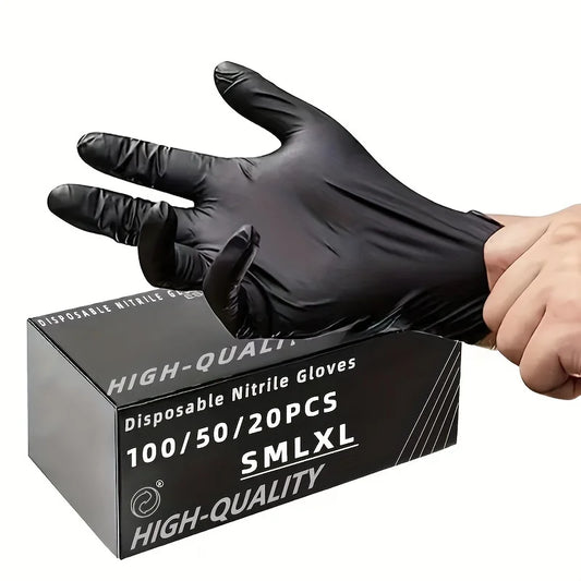 Black Nitrile Gloves Thickened Disposable Gloves for Cleaning Hairdressing  Waterproof Dishwashing Tattoo Gloves