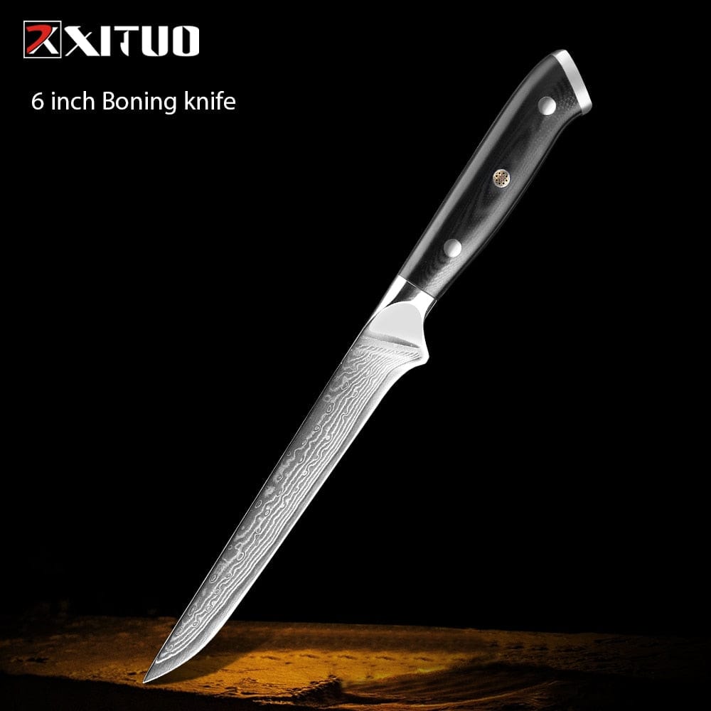 XITUO Damascus kitchen Knife 1-9PC 67 layers Japan Damascus steel Chef knife Sharp Sankotu Cleaver Boning Paring knife G10 handl - Wowza