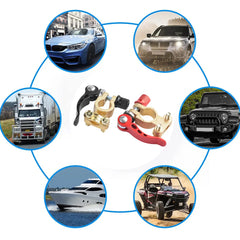 Car Battery Terminals 1 Pair 12V 24V  Top Post Wire Cable Clamp Quick Release Terminal Connectors Copper Clip Screw Auto Parts
