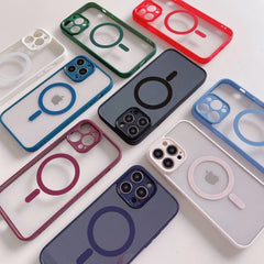 iphone Case Luxury Matte Magnetic Wireless Charge For Magsafe CaseTransparent Shockproof Soft Bumper Cover