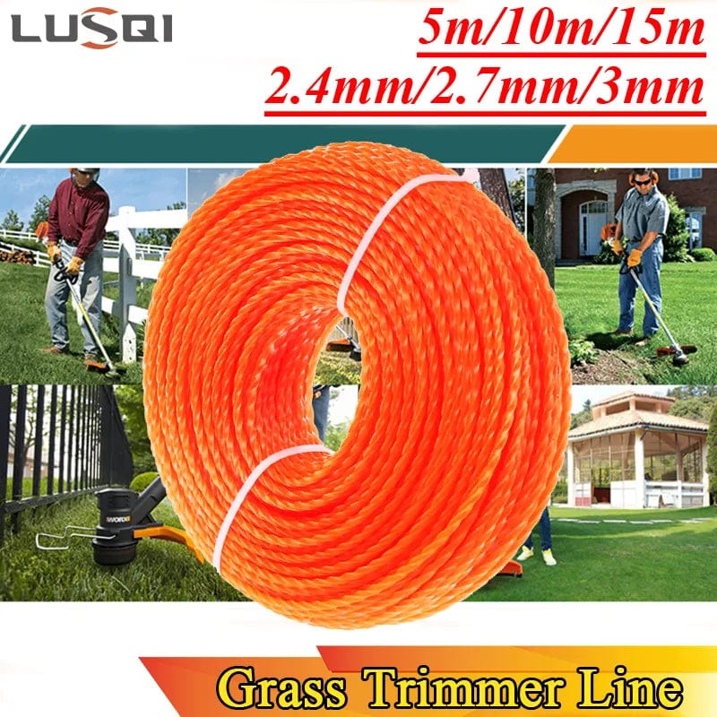 2.4mm/2.7mm/3mm SPIRAL Trimmer Line 5-15 meter Nylon Spiral Brush Cutter Rope  Lawn Mower Head Accessory
