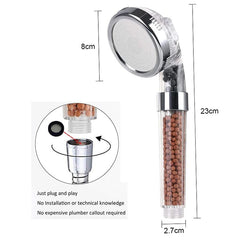 EHEH New Arrival 3 Modes SPA Shower Head High Pressure Saving Water Shower Nozzle Premium Bathroom Water Filter 4 Types