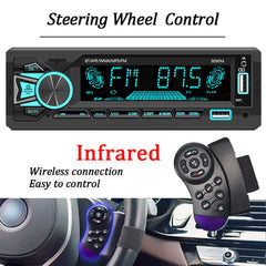 Car Radio 1 Din Stereo Bluetooth MP3 Player FM Receiver With Remote Control AUX/USB/TF Card In Dash Kit Universal