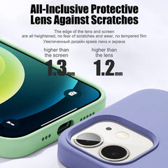 Silicone Case For iPhone 15 14 13 12 11 Pro Max Case For iPhone 13 12 mini X XR XS MAX 8 7 Plus Shockproof Cover