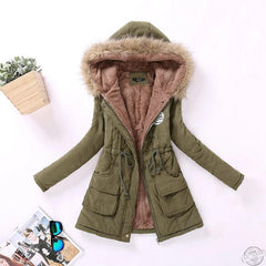 new winter military coats women cotton wadded hooded jacket medium-long casual parka thickness  XXXL quilt snow outwear