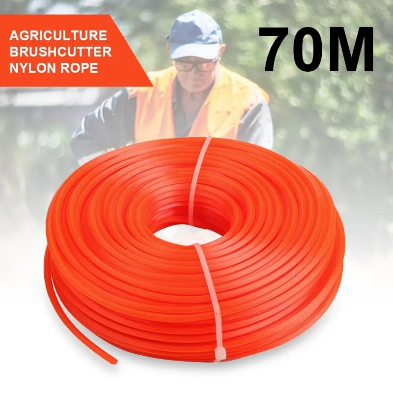 2.0/2.4/2.7/3.0mm Trimmer Line 70 meters Brushcutter Nylon Rope Tools  Wire Accessories Circle and Square 70m Cutting