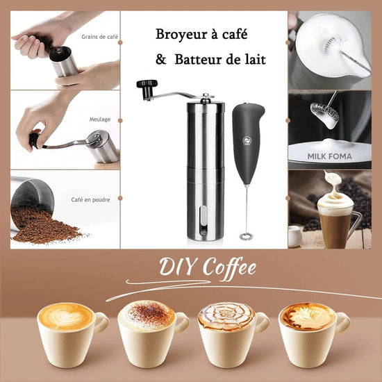Manual Coffee Grinder Mini Stainless Steel Hand Handmade Coffee Bean Grinders Mill Foamer Kitchen Tool Coffee Accessories - Wowza