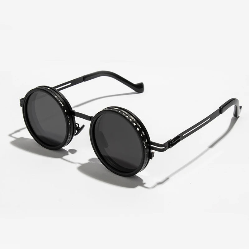 Handmade ND9 adjustable dimming sunglasses Retro Punk round men's outdoor fishing UV400 polarized driving sunglasses for women