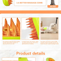 Cat Dog Brush Steam Brush Electric Sprayer for Massage Pet Grooming tool Shedding 3 in 1 Electric Sprays Massage Combs