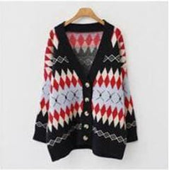 Letter Embroidery Loose Sweaters Women Winter Women Coat Cardigan Preppy Style Clothes Y2K Sweet Girl Casual Knit Sweater Top