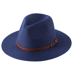 56-58-59-60CM New Natural Panama Soft Shaped Straw Hat Summer Women/Men Wide Brim Beach Sun Cap UV Protection Fedora Hat