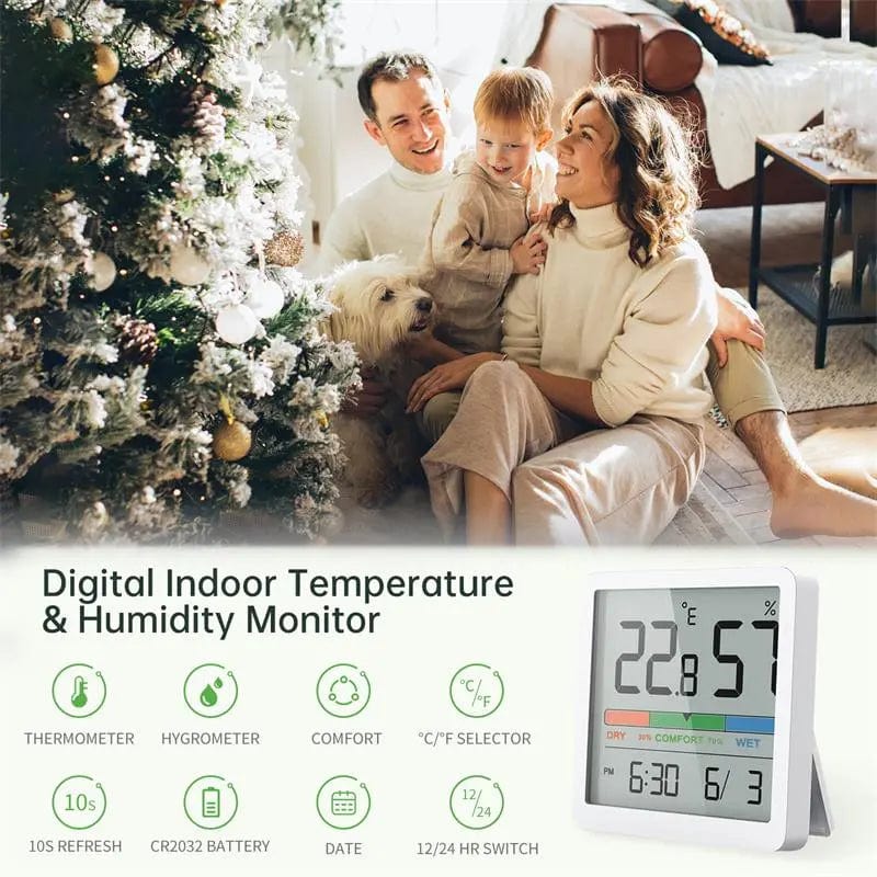 Home Indoor Temperature Humidity Meter LCD Digital Thermometer Hygrometer Sensor Gauge Weather Station Smart Home 2023