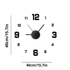 Wall Clock Creative Frameless DIY Wall Decal Home Silent Clock Living Room Office Wall Decoration