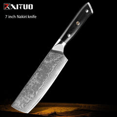 XITUO Damascus kitchen Knife 1-9PC 67 layers Japan Damascus steel Chef knife Sharp Sankotu Cleaver Boning Paring knife G10 handl - Wowza