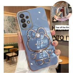 Mirror Plating Phone Holder Case For Samsung Galaxy A53 A73 A33 A52 A52s A72 A32 4G 5G A51 A71 A12 A31 A21S A50 A54 Stand Cover