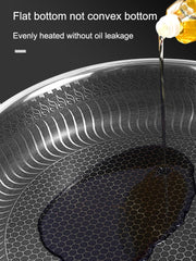 Stainless Steel Frying Pan 316 Stainless Steel Wok Pan Double-sided Honeycomb Skillet Suitable for All Stove