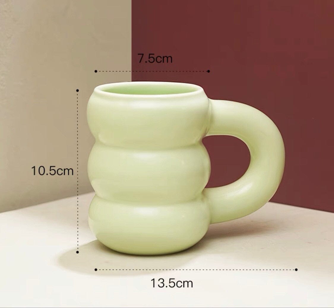 Creative Water Cup Ceramic Mug Nordic Coffee Cups with Big Handrip Colored Ceramics Big Juice Mugs - Wowza