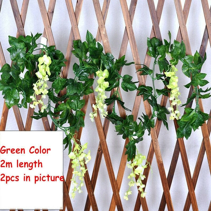 2x 7FT Artificial Wisteria Vine Garland Plants Foliage Trailing Flower flowers Outdoor home office hotel decor