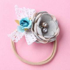 Balleen Shiny Fashion Florals Headband Newborn Baby Elastic Princess Hairbands Child Kids Pearl Fresh Style Cute Headwear Gifts