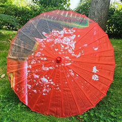 Silk Cloth Women Umbrella Japanese Cherry Blossoms Ancient Dance Umbrella Decorative Umbrella Chinese Style Oil Paper Umbrella