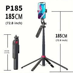 Portable camera tripod with wireless remote control and 360 ° rotation for video recording, video recording, and live streaming