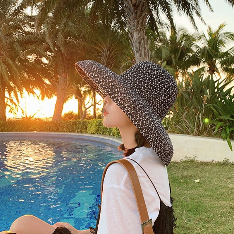 MAXSITI U  Summer Hepburn Style Vintage Design Straw Hat Women Girls Solid Color Beach Holiday  Big Sun Cap