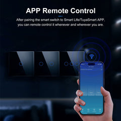 Wifi Wall Touch Switch EU No Neutral Wire Required Smart Light Switch 1 2 3 Gang 220V Tuya Smart Home Support Alexa Google Home