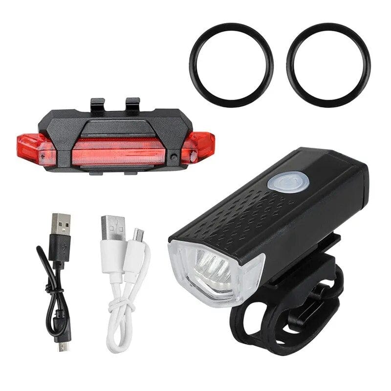 Bike Bicycle Light USB LED Torch Rechargeable Set MTB Road Bike Front Back Headlight Lamp Flashlight Cycling Light Cycling Accessories